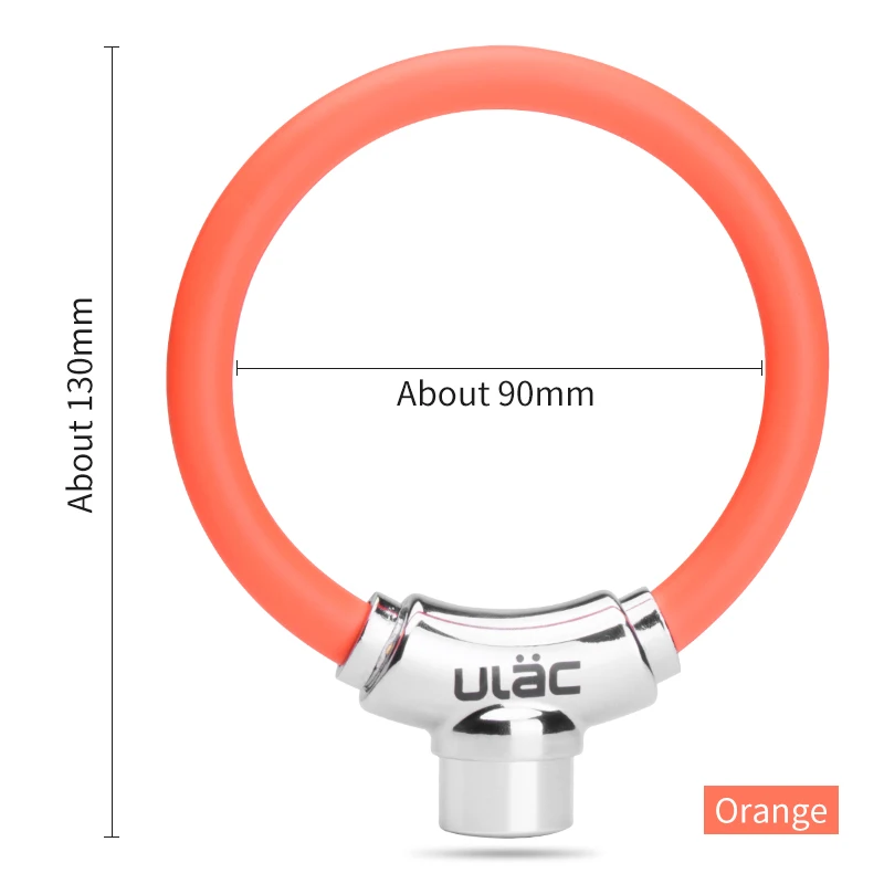 ULAC мини велосипедный замок 2 ключа Универсальный Противоугонный маленький и портативный кольцевой замок Велоспорт MTB велосипед цинковый сплав безопасности кабельный замок - Цвет: Orange