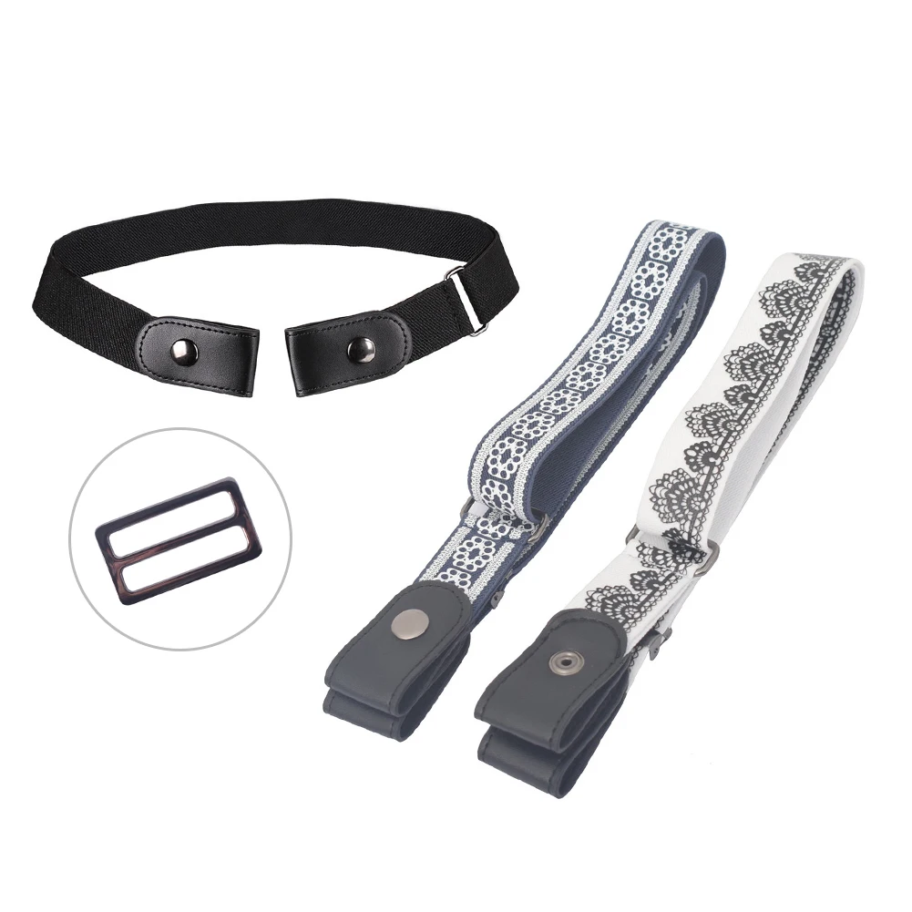 Buckle-free stretch belt invisible casual elastic waist leather belt