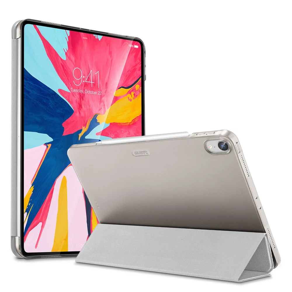 ESR Чехол для iPad Pro 11 чехол из искусственной кожи прозрачный PC задняя ультра тонкий легкий вес Trifold Smart Cover для iPad Pro 11