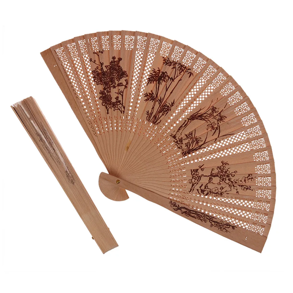 Традиционный бамбуковый китайский вентилятор, большая стена, полый китайский вентилятор, прекрасная панда, Древний Дом, цветочные вентиляторы, складной декоративный вентилятор