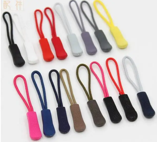 20pcs injection molding Zip Puller with string Zipper Pulls Cord
