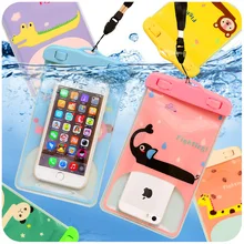 Kawaii Animal Cartoon Clear font b Waterproof b font Pouch Dry Case Cover 5 5 Mobile