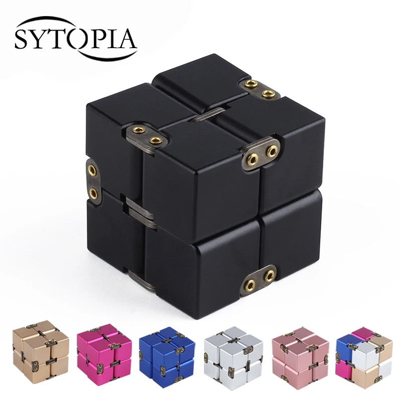 Premium Metal Infinity font b Cube b font Fidget Toy Aluminium Deformation font b Magical b
