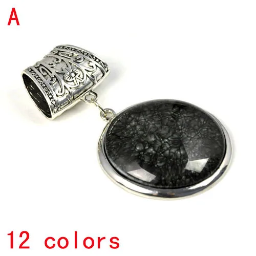 

More Colors Ceramics Stone Round Pendant for DIY Jewelry Making Tube Set for Scarf Slide Necklace Pendant Accessories P557