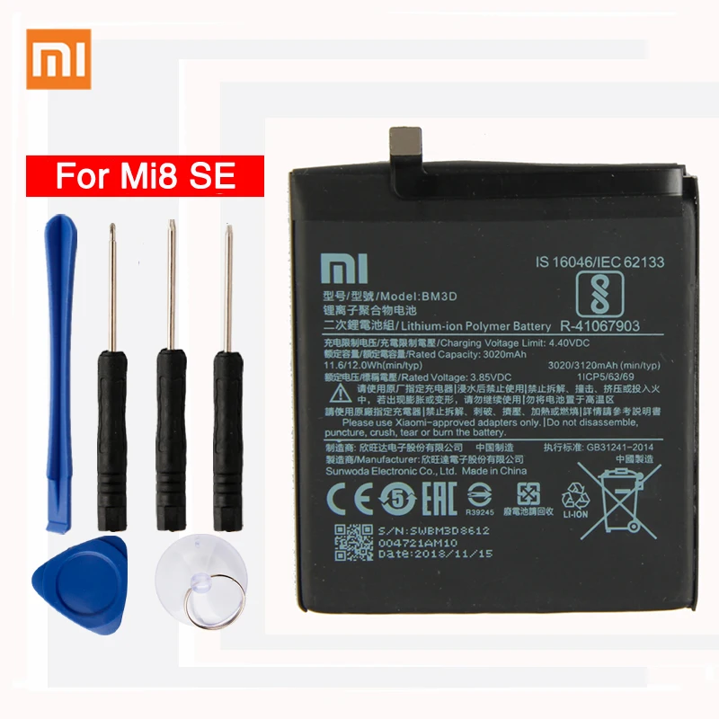 

Original XIAOMI BM3D High Capacity Phone Battery For XiaoMi Mi 8 SE Mi8se 3120mAh