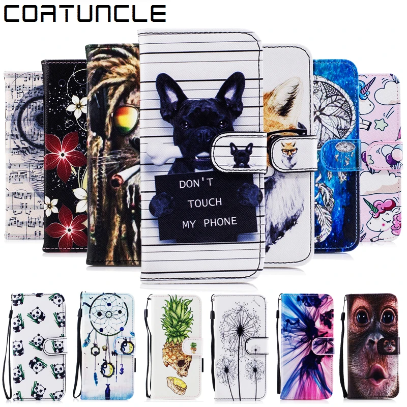 

COATUNCLE Phone Cases sFor Fundas Samsung Galaxy S8 case For coque Samsung S8 Plus cover Painted Wallet Flip Cover Leather Case