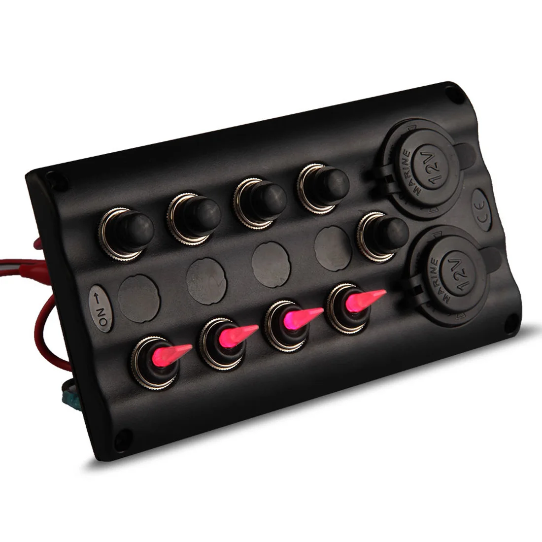 

Dewtreetali top Sale Marine Boat 4 Gang LED Toggle Switch Panel Waterproof with Breaker Socket