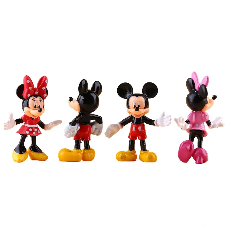 Disney игрушки 4 шт./компл. милый мультфильм аниме Микки и Минни Маус ПВХ игрушка фигурка модель подарок игрушки для детей подарок на день