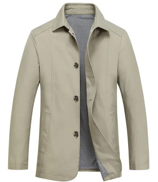 Summer Thin Middle aged Men's Jacket Casual Lapel Cotton Spring Autumn