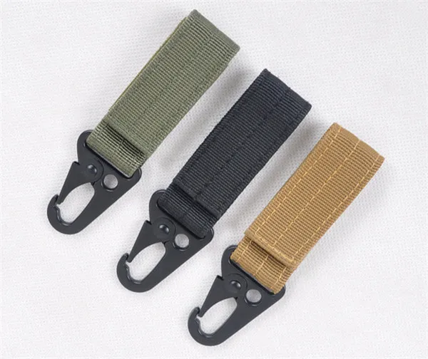 Outdoor Molle Strap Buckle Nylon Key Hook Webbing Hanging Belt Carabiner Clip