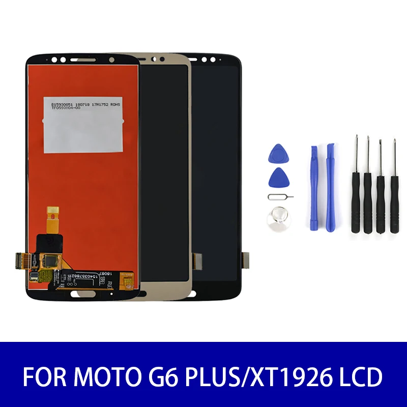 

For Moto G6 Plus/XT1926 Lcd Display Touch Screen Panel Digitizer Assembly Screen Replacement Parts 2160 × 1080 Black Golden