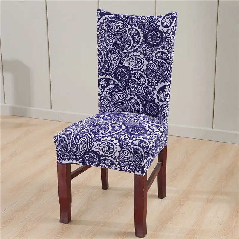 Чехлы на стулья с цветочным принтом из спандекса для свадьбы, столовой, офиса, банкета, упругие эластичные чехлы на стулья - Цвет: colour12