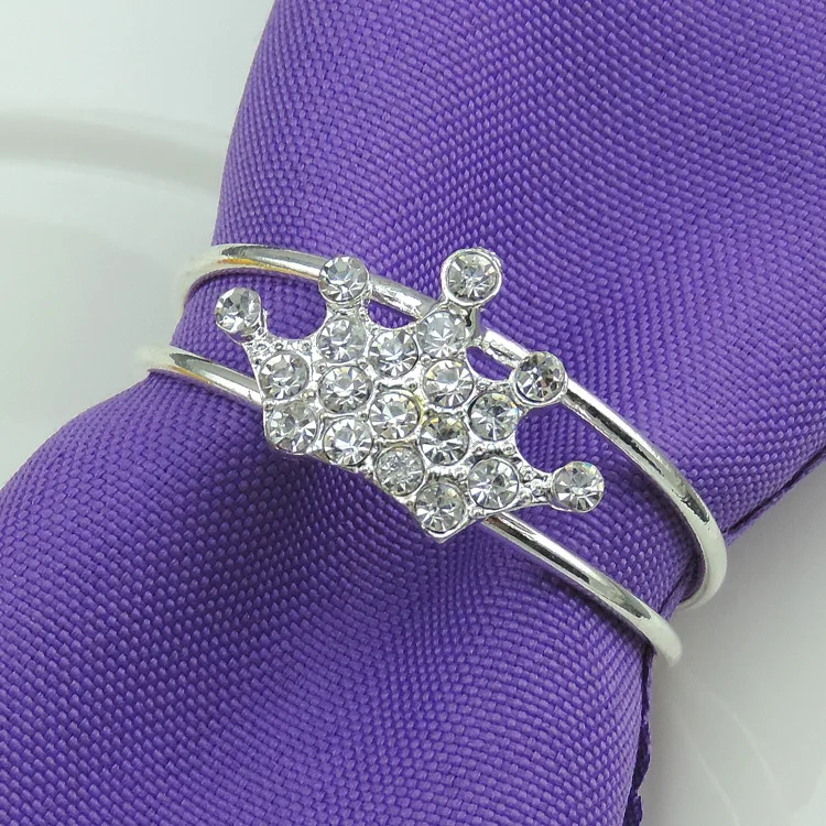 100pcs/lot Silver Crown napkin buckle metal multilayer napkin holder