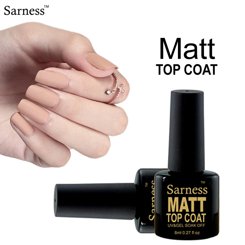 Sarness 1 шт. Matt Top Coat гель лак УФ гель лак для ногтей светодиодный Soak Off ногтей Книги по искусству Vernis полу постоянный матовый топ-гель ногти Lucky