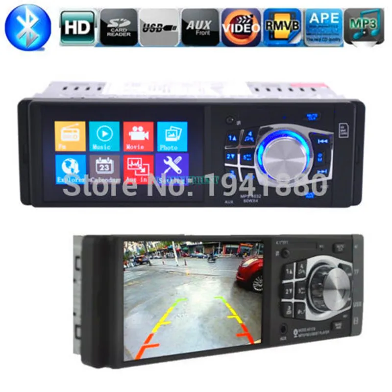 

DOXINGYE 12V 4.1" HD LCD Bluetooth Car Radio Audio Stereo MP3\MP4\MP5 Player FM/USB Reversing video+Steering Wheel Control