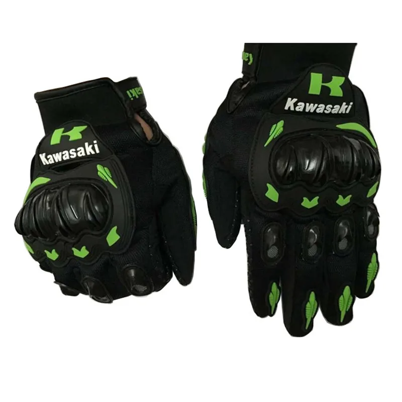 Vente Chaude Kawasaki Mode Nouveau Plein Doigt Moto Gants Motocross Luvas Guantes Moto Gloves De Protection Gears Gant