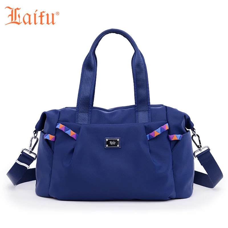 

Laifu 2017 Autumn New Designer Women Nylon Handbag Totes Fashion Female Crossbody Bag Teenage Girls Shoulder Bag (Black, Blue)