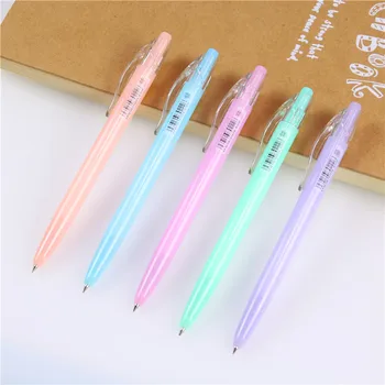 

5PCS Jelly Color Kawaii Ballpoint Pen Plastic Press the Ballpoint Pen School Supplies Stationery Papelaria B-573F
