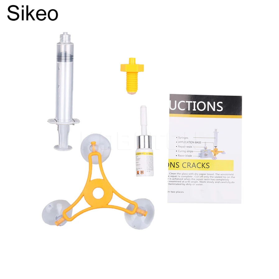 

Sikeo DIY Car Window Repair Kit Tools Set Universal Car Auto Glass Windscreen Repair Set Crack Restore Window Screen Polishing