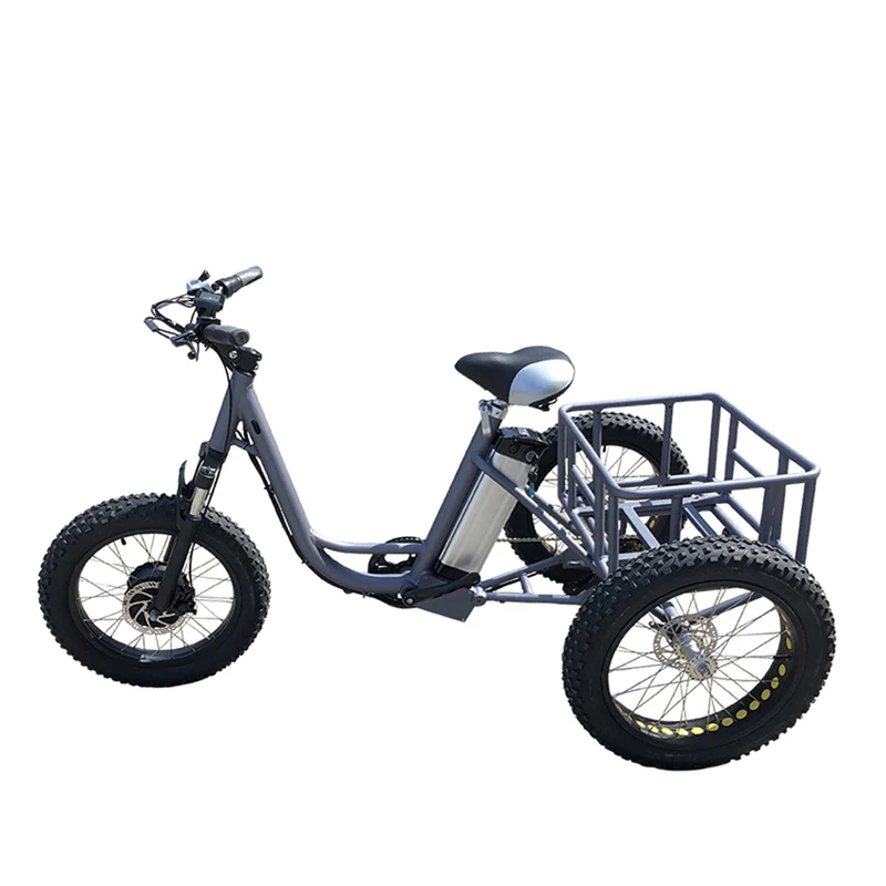 Discount 250W 350W 500W Electric Tricycle With 36V10A Lithium Battery Brushless Gear Hub Motor 3 wheel Electric Snow Bicycle New Arrival 0