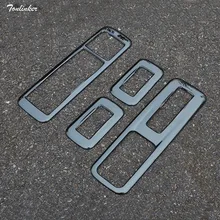 Tonlinker 4 PCS Car Styling DIY Stainless steel Window lift button Light box Cover Case Stickers