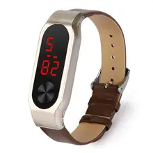 Новая мода Бизнес кожа Replacemet браслет ремешок металлическая пряжка для Xiaomi Mi Группа 2 26 февраля