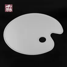 Белая Акварельная пластиковая палитра для окрашивания эллипса пустые палитры художественная палитра для смешивания красок Peinture овальная и дырочная товары для рукоделия