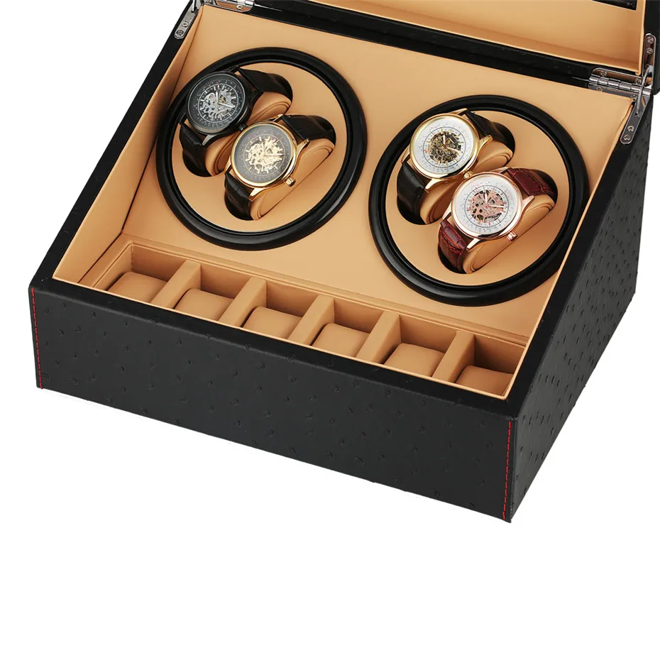 

4+6 Holders Storage Winding Box for Automatic Timepiece Luxury Wooden Motor Box Shaker Machine Watch Winders New Arrival 2019