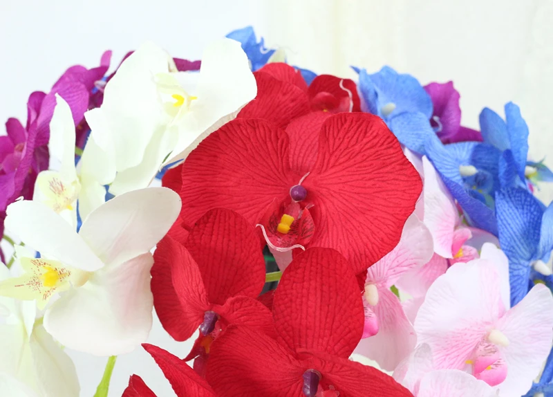 JAROWN Artificial Silk Orchid Flower Simulation 8 Heads Butterfly Orchid Flower For Wedding Decoration Flores Home Office Decor (4)