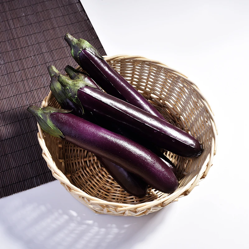  1PC Artificial fake decorative real touch PU teaching Props eggplant faux vegetables Pretend Play p - 32951667653