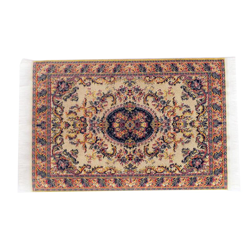 

1/12 Dollhouse Small Turkish Style Carpet Miniature Embroidery Cloth Mat for Doll House Living Room Decoration
