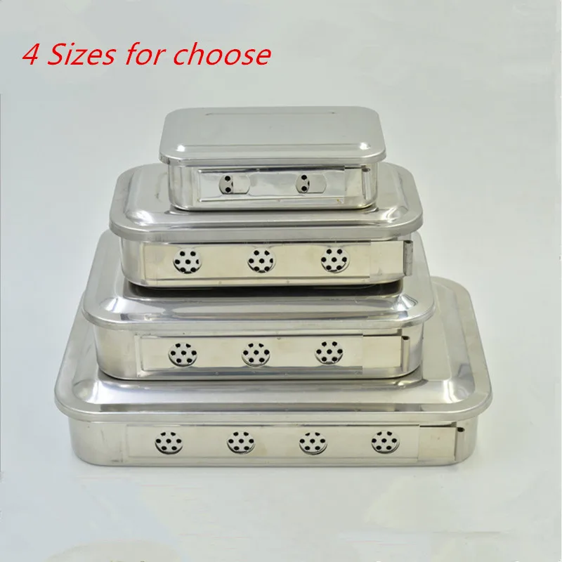 New Stainless Steel Tray Instrument with Lid for Lab Dental