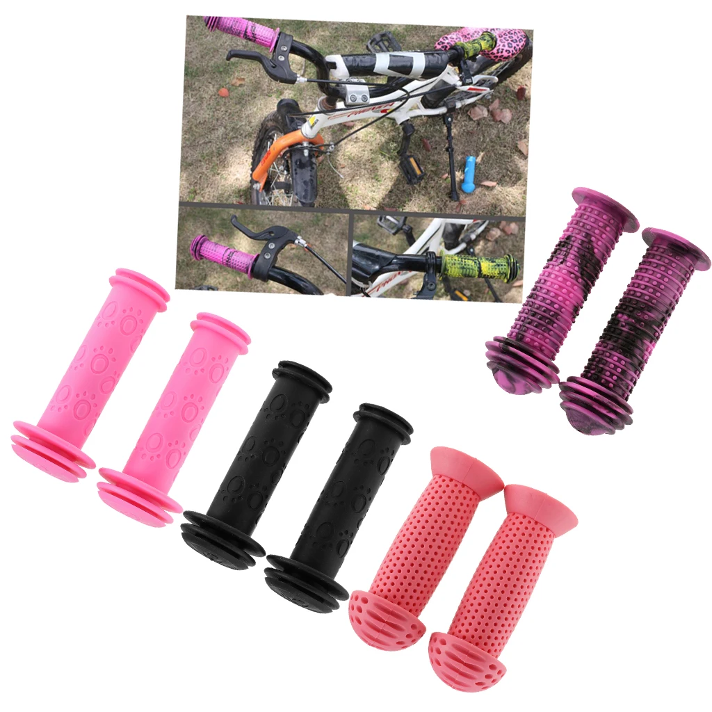 

1 Pair High Quality Bicycle Handlebar Grips Children Bike Tricycle Scooter Anti Slip Rubber Hand Grips