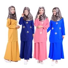 New style Two piece suit turkish women Bronzing clothing Fashion Muslim sets dress abayas and jilbab islamic female suit dresses