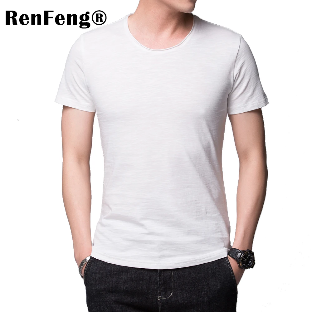 2018 Brand Clothing 4 colors Curled V neck Men's T Shirt Men Fashion Tshirts Fitness Casual For Male T-shirt M-3XL Free Shipping (1)