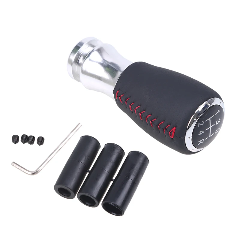POSSBAY Universal Rojo Negro cosido cuero Car Gear Shift Knob Shifter palanca de transmisión Manual Pomello Cambio POSSBAY Universal Rojo Negro cosido cuero Car Gear Shift Knob Shifter palanca de transmisión Manual Pomello Cambio
