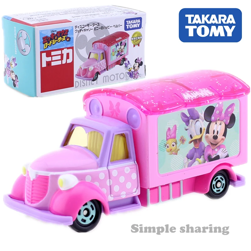 

Takara Tomy Disney Motors Goodday Carry Minnie Mouse Road Racers Motors Vehicle Diecast Metal Model New Kids Toys