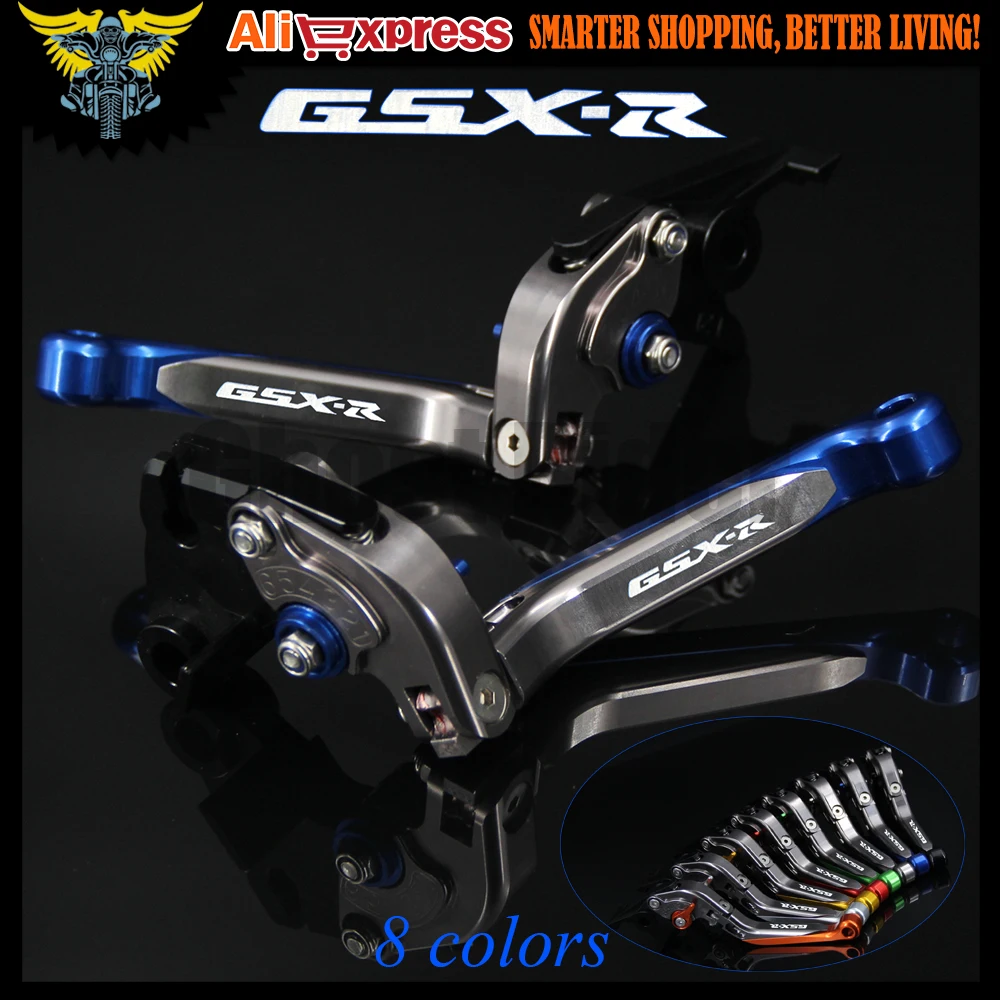 

Laser Logo(GSX-R)8 Colors Blue+Titanium CNC Motorcycle Brake Clutch Levers For Suzuki GSXR600 1997 1998 1999 2000 2001 2002 2003