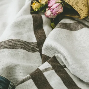 

100% Merino Wool Strip Adult Spring/Autumn/winter soft comfort sofa/bedding Warm blanket