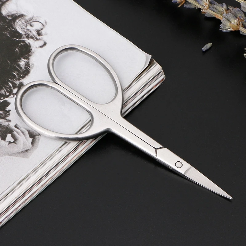 

HUAMIANLI Professional Scissor Manicure For Nails Eyebrow Nose Eyelash Cuticle Scissors Curved Pedicure Makeup Tools