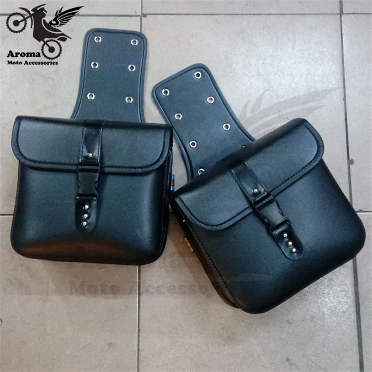 2 Colors Available Motorcycle Saddle Bags Leather Side Tool Bag Luggage