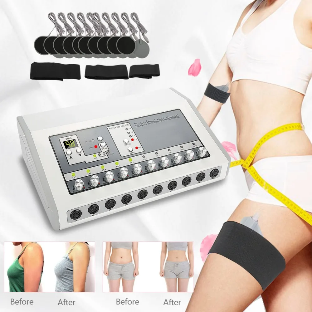 

Low Frequency Digital Pulse Therapy Machine Muscle Relax Pain Relief Body Breast Massager Face Lift Tools Fat Reduction US UK EU