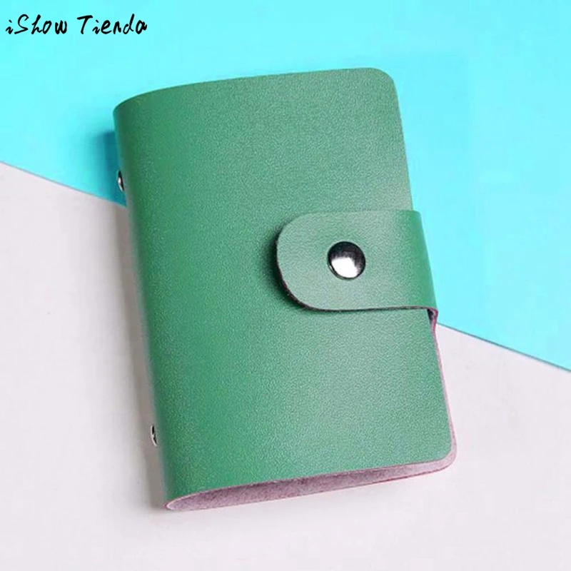 Men Women Card & ID Holders Solid Color PU Leather Business Card Case Card Holder Wallet #2132