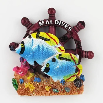 

Handmade Painted Maldives Tropical Fish 3D Fridge Magnet World Travel Souvenir Refrigerator Magnetic Stickers Home Decoration