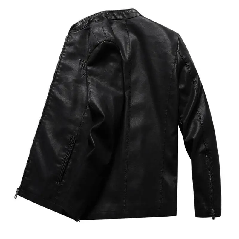 Мужская куртка большого размера, искусственная кожа, большой размер 6XL 7XL 8XL, на молнии, зимняя, осенняя, повседневная, мотоциклетная, черная, коричневая куртка
