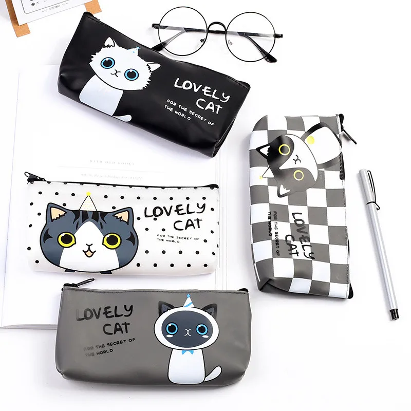 

Korean Lovely Cat Pencil Case Cute Kawaii Student Funny Stationery Store Pen Bag Pouch School Holder Pencilcase Supply Bts Item