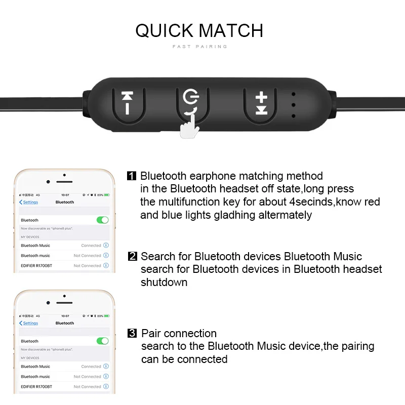 1 шт. модная спортивная Bluetooth гарнитура M9 беспроводные наушники вкладыши с