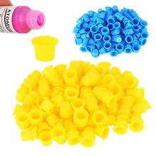 ATOMUS 100 шт./компл. желтый/синий одноразовые Пластик мануального татуажа бровей, татуировки держателя чашки чернил пигмента татуировки оборудование для татуировки