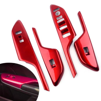 

DWCX Red Car Door Window Lift Switch Button Cover Panel Trim Bezel Fit For Honda Civic LHD 2016 2017 2018