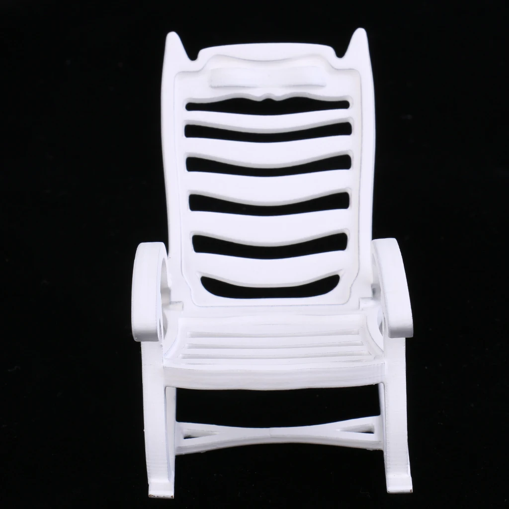 New 1/12 Dollhouse Miniature Furniture White Rocking Chair Octagonal Table Model Pretend Play Classic Toys for Kids Children